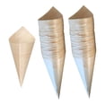 thumbnail image 2 of 100Pcs Disposable Wood Cones Ice Cream Cone Holder Snacks Containers Fruit Cones 17cmx24cm, 2 of 9