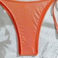 thumbnail image 6 of 3 Piece Swimsuits for Women with Cover Up Shimmer Metallic Triangle Bikini Sets Tie Side High Cut Bathing Suits Beach Outfits, 6 of 9