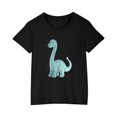 thumbnail image 3 of Odeerbi Kids Boys Girls T-shirt Dinosaur Print Short Sleeve Cotton Tee Tops Kids Fashion Cute Round Neck Cartoon Print Tees Black, 3 of 5