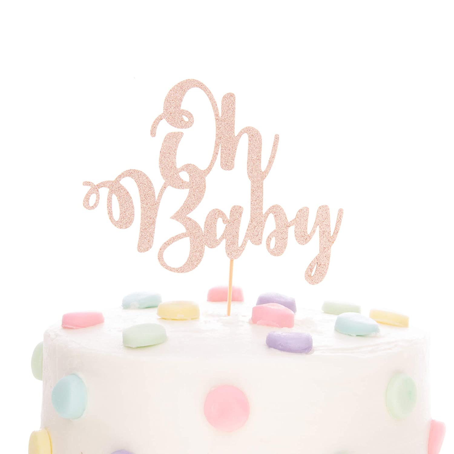 Birthday Party Up Up And Away Cake Topper For Baby Shower Smash Cake Gender Reveal Double Sided Glitter Cardstock
