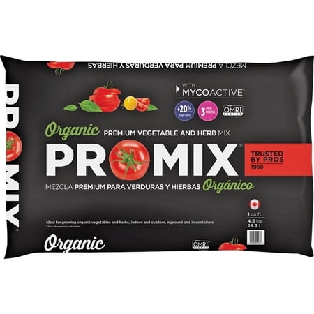 Premier Horticulture Pro-Mix Ultimate 1 Cu. Ft. 14-1/2 Lb. Container Vegetables & Herbs Garden Soil — Indoor & Outdoor Container & Garden Use