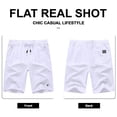 thumbnail image 4 of Men's Cotton Shorts Casual Elastic Waist Drawstring Summer Beach Vacation Yoga Golf Shorts with Zipper Pockets, 4 of 7