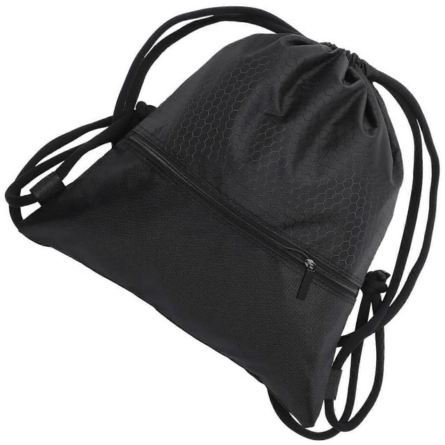 Drawstring Backpack For Men Large Size Black Durable Organized Storage 1Pack