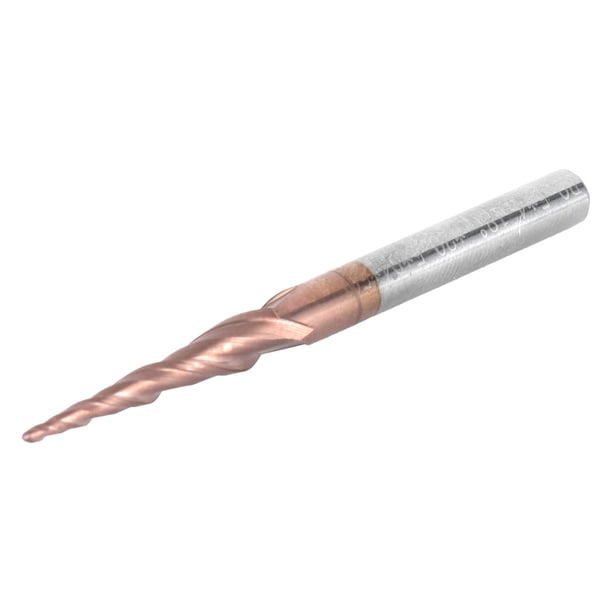 Fresa de punta esférica cónica para enrutador CNC, herramientas de brocas de latón antiguo, 2 ranuras, R0,5 x 20,5 x D4 x 50