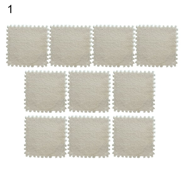 Funie 10Pcs/Set Puzzle Carpet Shaggy Easy Installation Square Fluffy Carpet Tiles Plush Area Rug for Parlor