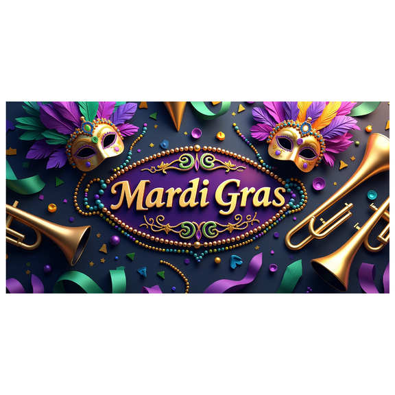 Mardi Gras Decoration Background Party Supplies Backdrop Festive Masked Ball Banner Masquerade Props Purple Feather Decor Celebration Event