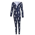 thumbnail image 5 of Aunavey Women's Christmas Onesie Pajamas Sleepwear Microfleece Hooded Adult Holiday Jumpsuit Romper Nightwear, 5 of 6