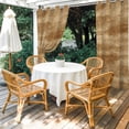 thumbnail image 4 of Outdoor Curtains for Patio Waterproof, Brown Wooden Outdoor Privacy Panels Grommet, Vintage Western Country Wooden Plank Blackout Outside Curtains for Porch/Cabana/Pergola/Gazebo 54"x95", 2 Panels, 4 of 8