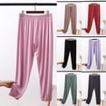 thumbnail image 2 of Yuanlook Womens Plus Size Cotton Elastic Waist Jogger Pants Casual Soft Loungewear Trousers Size XL-5XL, 2 of 9