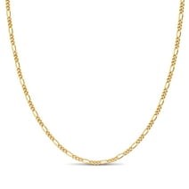 14K Gold Plated Sterling Silver 2mm 050 gauge Italian Figaro Chain 14'' inch Necklace
