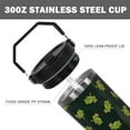 thumbnail image 2 of 30oz Crown Frog Bottle Spill Proof Tumbler with Top Handle and Straw Lid Stainless Steel Double Wall Insulated Tumbler Coffee Mug Gift for Women Men Travel Cup for Car (Crown Frog), 2 of 6