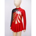 thumbnail image 3 of RUNQHUI Justaucorps de Danse Ballet pour Filles Manches Longues Dos Creux Robe de Danse Performance Rouge 8, 3 of 7