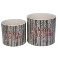 thumbnail image 2 of Melrose Set of 4 White and Black Holiday Slogan Printed Christmas Pots 6", 2 of 3