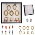 thumbnail image 1 of DIY Mini Museum Silhouette Box with LED Lights, Creative Memory Display Kit with 8 Gold Frames & Figurines, Home Decor Gift, 1 of 8