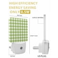 thumbnail image 3 of Night Lights Auto Sensor Sage Green Buffalo Check Plaid Plug-in LED Nightlights Lamp Dusk to Dawn for Living Room, Bedroom, Bathroom, Hallway, Stairways Home Wall Decor, Farmhouse Style Night Light, 3 of 9