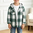 thumbnail image 2 of mgoYE Boys Jackets Hoodie Plaid Long Sleeve Toddler Button Shirts Top for Fall, 2 of 4