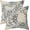 Navy Blue, variant on Navy Blue Beige Dahlia Pillow Covers 18x18 Set of 2 Rustic Geometric Flower Outdoor Cream Decorative Throw Pillows Summer Floral Farmhouse Pillowcases Linen Cushion Case Decor for Home Sofa Couch Bed