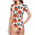 thumbnail image 4 of The Xecao Hand Drawn Tomatoes Women's Crew Neck Body Suit, a short-sleeved bodysuit and basic swimsuit, both comfort and style for dating and daily life, 4 of 9