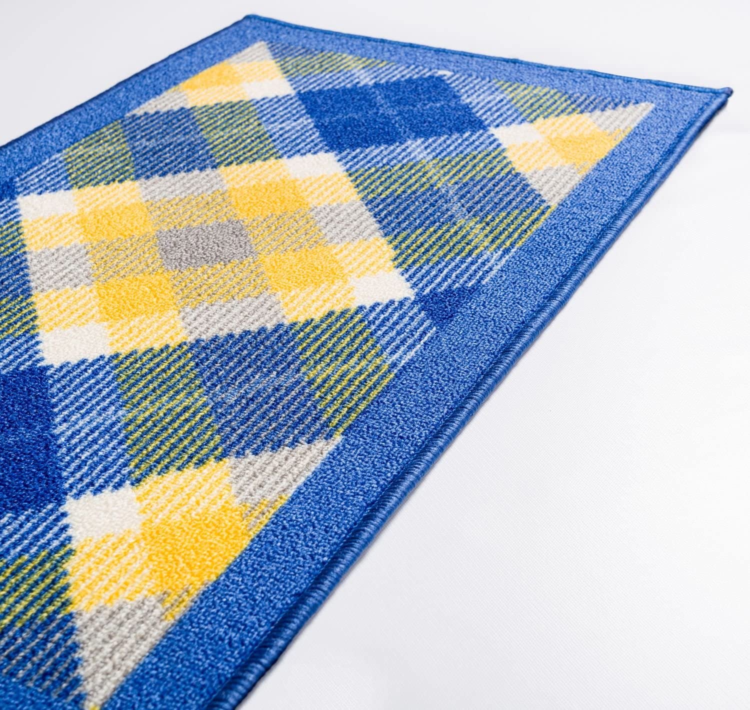 Well Woven 67364 Clark Modern Non Slip Washable Rug, Blue - 3 ft. 3 in. x 4 ft. 7 in.