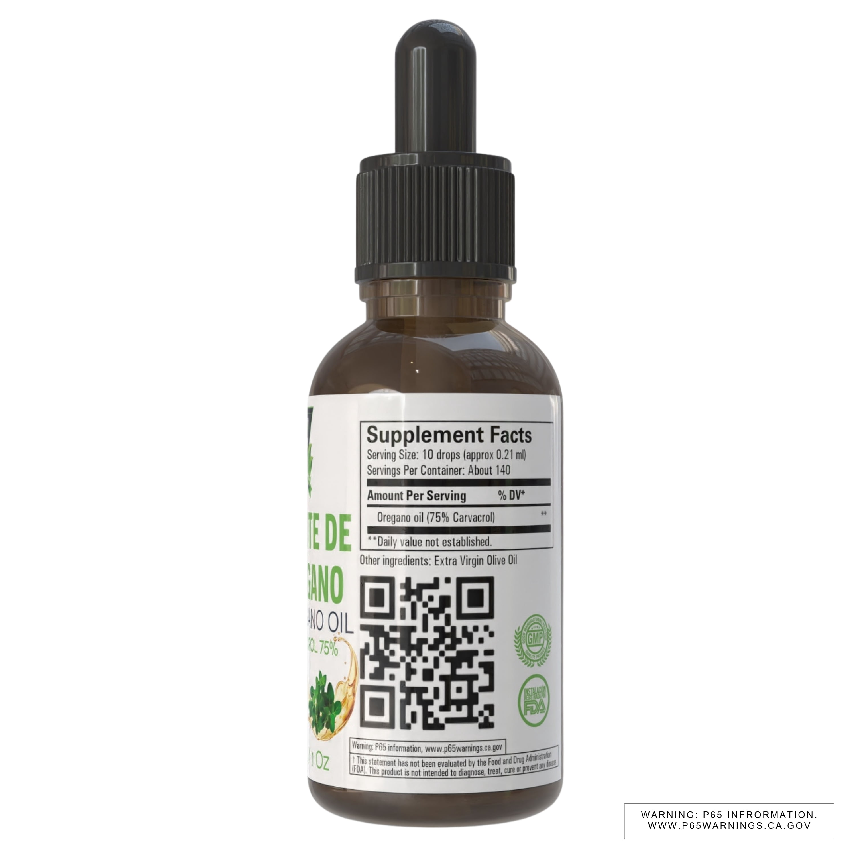 Green Royalty Oregano Oil 1oz – 75% Carvacrol Concentrate – Natural Herbal Supplement – 2 pack
