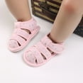 thumbnail image 3 of Aayomet Spring And Summer Children Baby Toddler Shoes Boys And Girls Sandals Flat Bottom Round Toe Light Soft Solid Slider Baby,Pink 4, 3 of 5