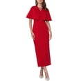 thumbnail image 1 of Conjunto de vestido formal de mujer INSPIRE CHIC, elegante vestido de cóctel para invitadas de boda, 2 piezas con capa, rojo, 1 of 6