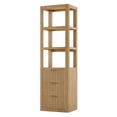 thumbnail image 2 of Vinnova Cadiz 72"H Solid Oak Wood Bath Linen Storage Cabinet in Washed Ash Gray, 2 of 12