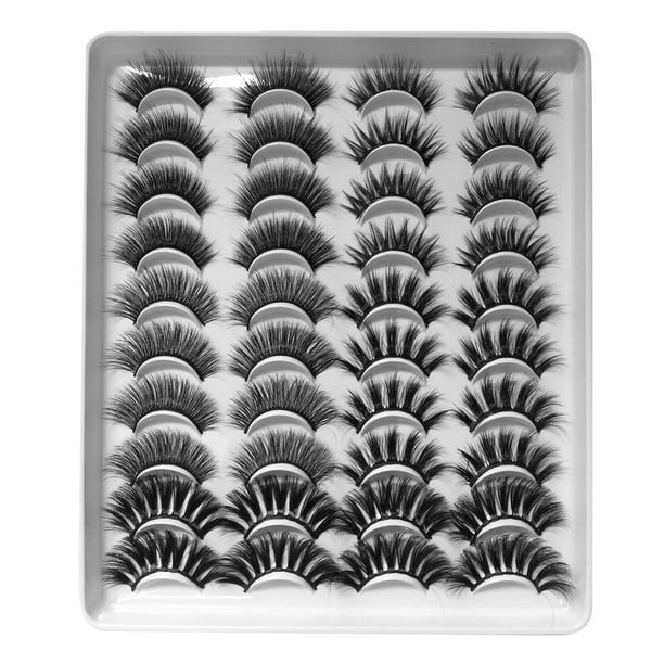 20 pares de pestañas postizas 3D pestañas postizas para maquillaje de ojos Labymos Natural