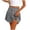 *Gray, variant on Women's Elastic Waist Pleated Ruffle Hem Mini Skirt with Built in Shorts,Solid Color Casual Skort Black,Women's Plus L