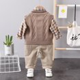 thumbnail image 4 of Futezty Toddler Boys Girls Clothes Fall Winter Outfit Sets, Kids Outfits Sets Long Sleeve Crew Neck Checkered Plaid Elastic Waist 1T 2T 3T 4T 5T 6T 2 PC Everyday, 4 of 7