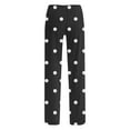 thumbnail image 4 of Otvok Women Polka Dot Print Pants Elastic Waist Draw Rope Pocket Full Length Pants, 4 of 6