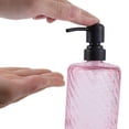 thumbnail image 3 of Unique Bargains 1 Pc Elegant Twill Pattern Soap Pump Dispenser for Bathroom 16.9oz Pink Black, 3 of 6