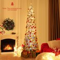 thumbnail image 4 of Costway 7 FT Snow-flocked Artificial Christmas Tree with 290 Warm White LED Lights,8 Modes, 4 of 10