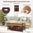 thumbnail image 5 of YYAo Coffee Table Butcher Block Top Large Accent Table,Lift Top Coffee Table Central Table with Drawers and Hidden Compartment for Living Room-Brown, 5 of 9