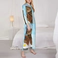 thumbnail image 4 of Disketp Pajamas Set Long Sleeve Sleepwear Womens Button Down Nightwear Pj Sets-Funny Cat Taking A Bath, 4 of 9