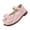 Pink, variant on KPOPLK Girls Dress Shoes Glitter Princess Shoe Flower Mary Jane Low Heels Party Wedding Prom Footwear for Toddler Kids Size 11.5,Black