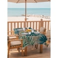thumbnail image 3 of 54x80 Inch Outdoor Tablecloth with Umbrella Hole Zipper Rectangle Brown Green Palm Leaf Rectangular Tablecloths Outside Waterproof Summer Tropical Botanical Vintage Patio Table Cloth Cover for Picnic, 3 of 8