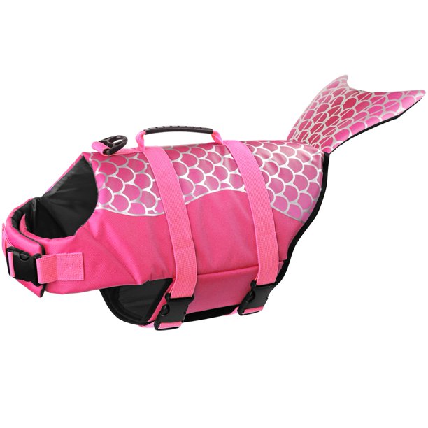 Dogcheer Chaleco Salvavidas Para Perros Lindo Chaleco Salvavidas Para Perros De Sirena Para Nadar, Navegar Con Flotabilidad Superior Y Mango De Rescate, Chaleco De Natación Ajustable Para Cachorros, C