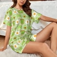 thumbnail image 4 of Rateoe Avocado And Toast for 2 Piece Short Sleeves Pajama Sets Casual Lounge Sleepwear Ladies Pjs Sets with Pocket-4X-Large, 4 of 6