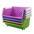 thumbnail image 2 of Yuright 4-Pack Stackable Storage Baskets, Plastic Stacking Organizer Bin, 2 of 6