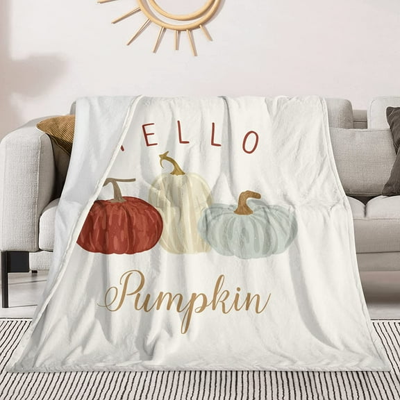 Halloween Pumpkin Fall Throw Blanket for Couch Autumn Black Flannel Fall Decor Thanksgiving Gifts Kids Adult Soft Small Lightweight for Bed Sofa Summer Blanket 50x60 inch