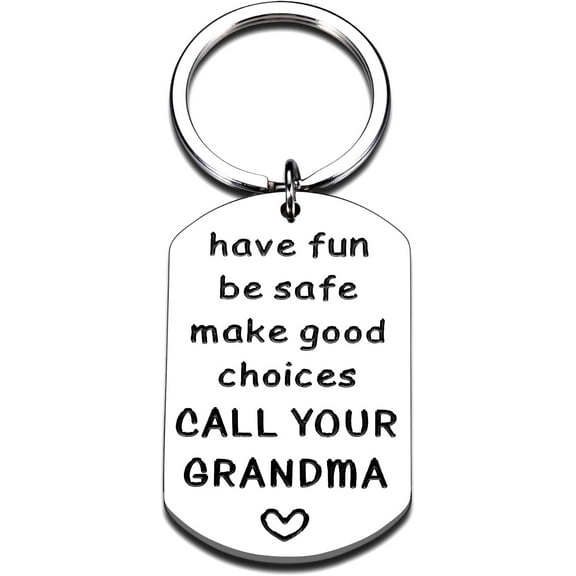 Easter Gifts for College Students Easter Basket Stuffers for Teens Boy Girl Have Fun Be Safe Call Your Grandma Keychain for Grandkids from Grandma College Graduation Gift