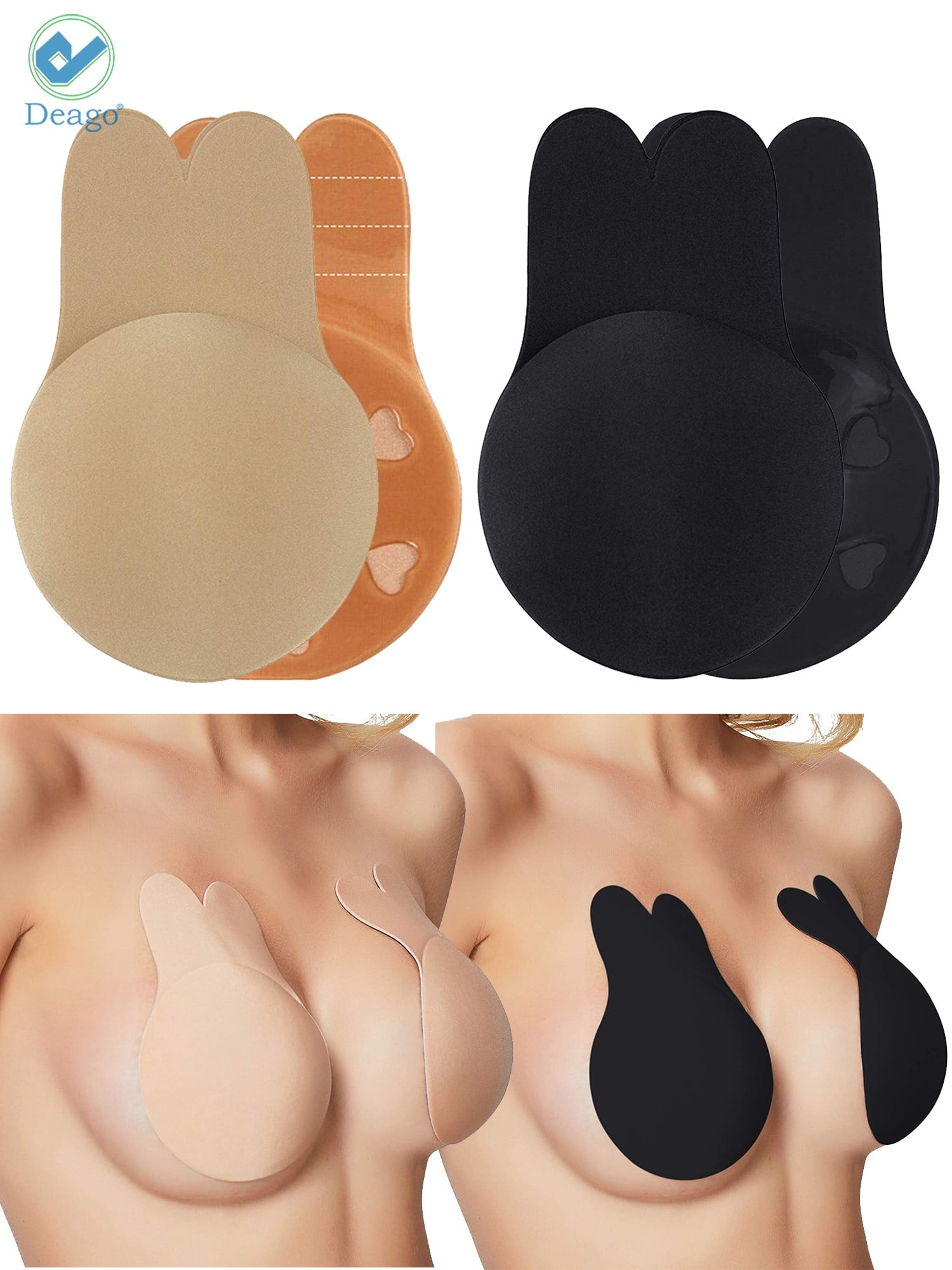 Adhesive Bra 2 Piece Strapless Backless Bra Reusable Nipple Covers For  Lmellevening Gift