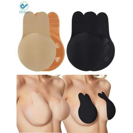 

Deago 2 Pairs Adhesive Bra Invisible Bra Strapless Backless Breast Lift Nipplecovers Sticky Rabbit Bra