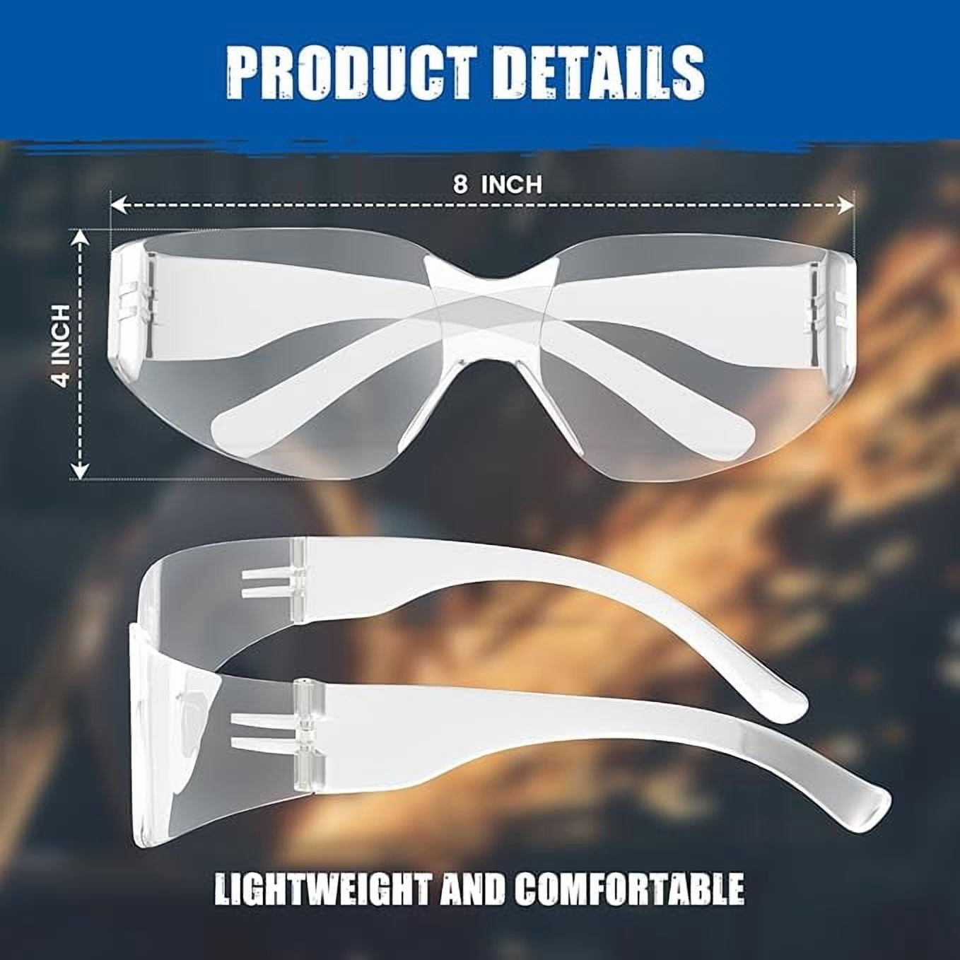 Safety Glasses with Readers - Clear | Polycarbonate Frame with UV400 Protection | Scratch Resistant Coating Bifocal Wrap Around Safety Glasses | 1.0-12PK