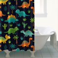 thumbnail image 4 of Dark Dinosaur Cactus Pattern Shower Curtain 72"x72" ,Bathroom Decorative Shower Curtains Set with 12 Hooks,Modern Waterproof Washable Shower Curtain, 4 of 6