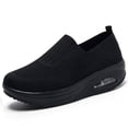 thumbnail image 4 of longantii Orthopedic Shoes for Women Arch Support Non Slip Slip on Sneakers Wide Width Knitted Mesh Stretch Hiking Shoes Comfort 2026 New Orthopedic Shoes Black, 4 of 5