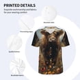thumbnail image 3 of Rateoe Grassland Sunflower Cow Pattern Men’s Baseball Short Sleeve Polo Shirt, Midweight Men's Shirt Golf Shirt Polo Shirts Quick Dry Short-3X-Large, 3 of 7