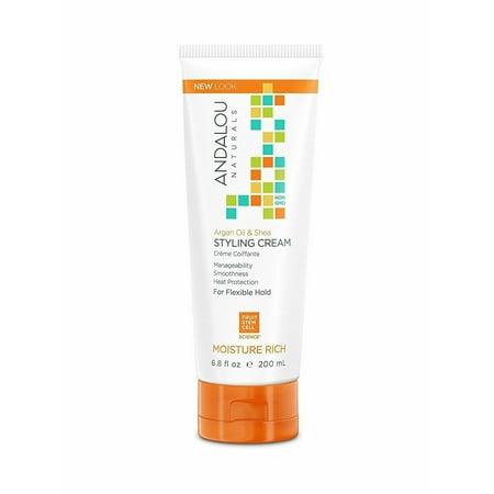 Andalou Naturals Moisture Rich Styling Cream, Argan & Shea,6.8 oz