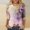 Purple#1, variant on Plus Size 3/4 Sleeve Tops for Women,Women Fashion Casual Printed Round Neck Three Quarter Sleeve 3/4 Sleeve T-shirt Loose White XXXL